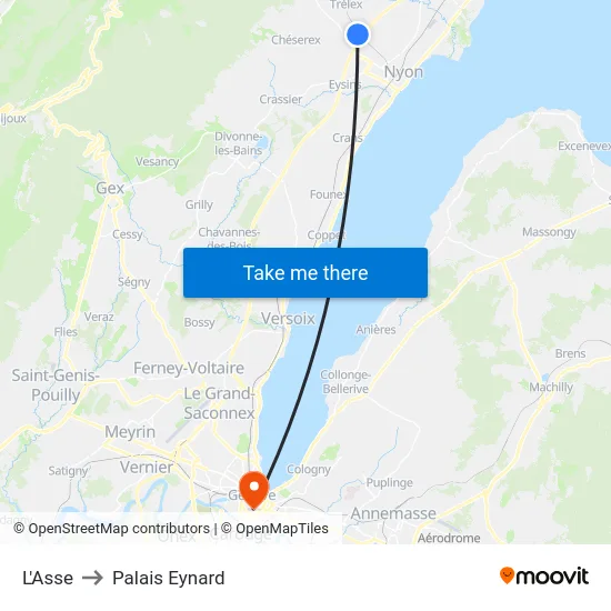 L'Asse to Palais Eynard map