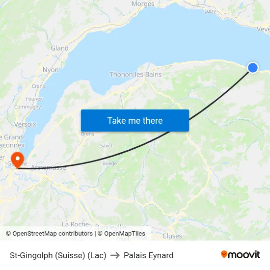 St-Gingolph (Suisse) (Lac) to Palais Eynard map