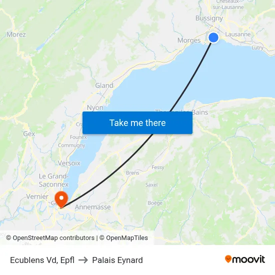 Ecublens Vd, Epfl to Palais Eynard map