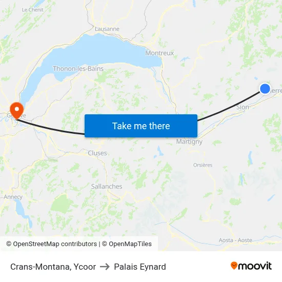 Crans-Montana, Ycoor to Palais Eynard map