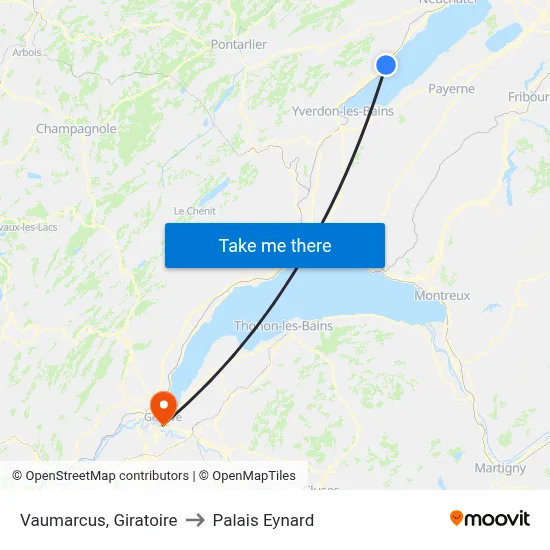 Vaumarcus, Giratoire to Palais Eynard map