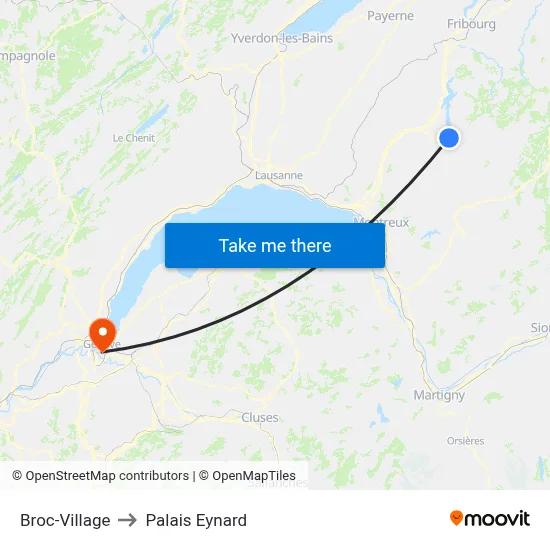 Broc-Village to Palais Eynard map