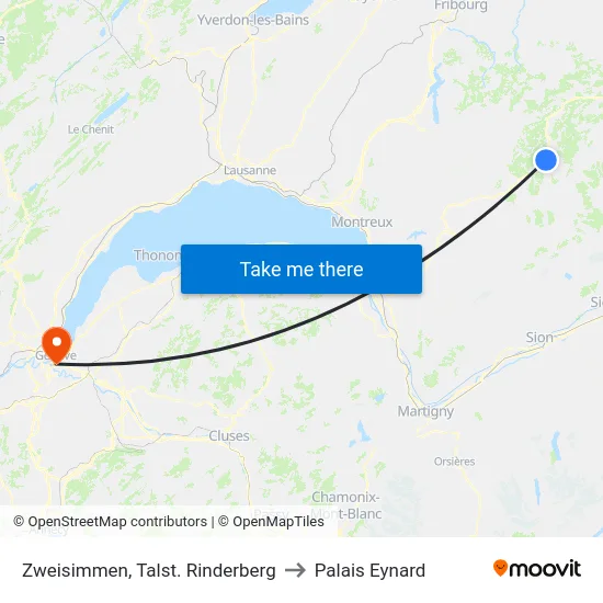 Zweisimmen, Talst. Rinderberg to Palais Eynard map