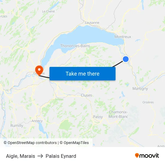 Aigle, Marais to Palais Eynard map