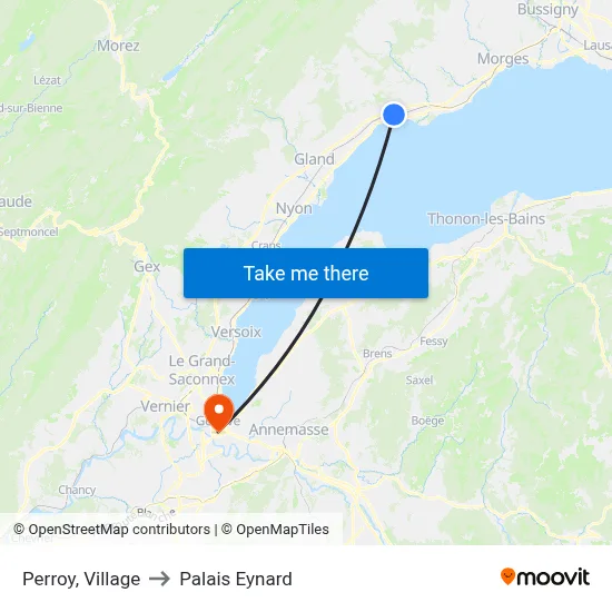 Perroy, Village to Palais Eynard map