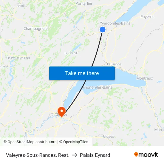 Valeyres-Sous-Rances, Rest. to Palais Eynard map
