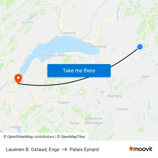 Lauenen B. Gstaad, Enge to Palais Eynard map