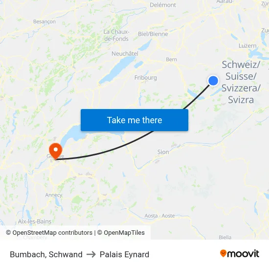 Bumbach, Schwand to Palais Eynard map