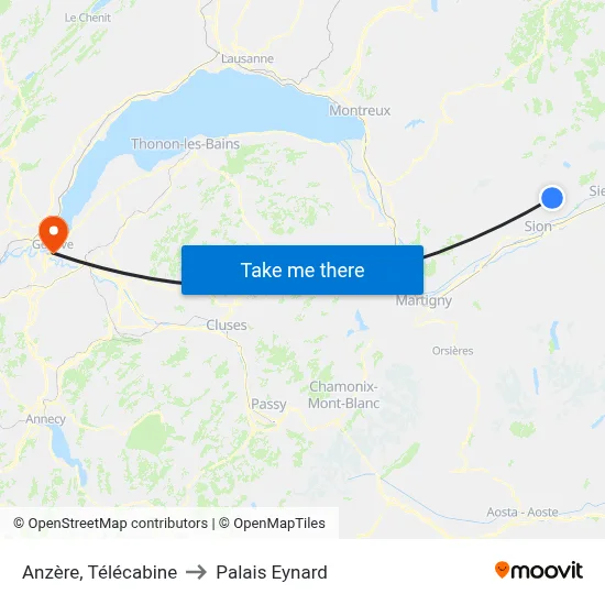 Anzère, Télécabine to Palais Eynard map
