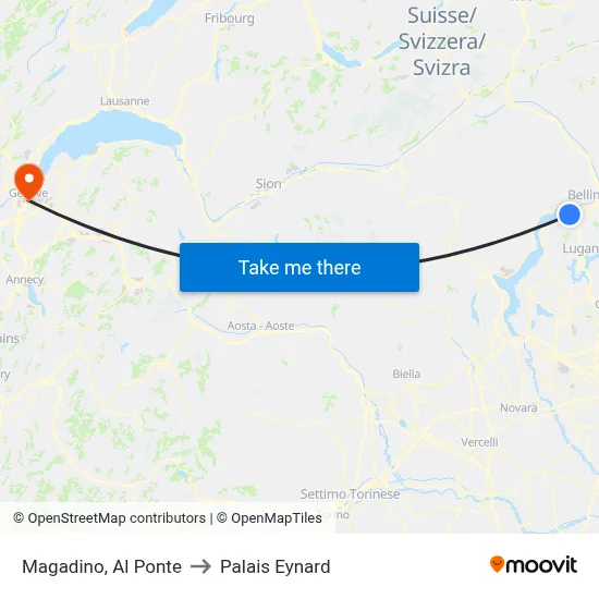 Magadino, Al Ponte to Palais Eynard map