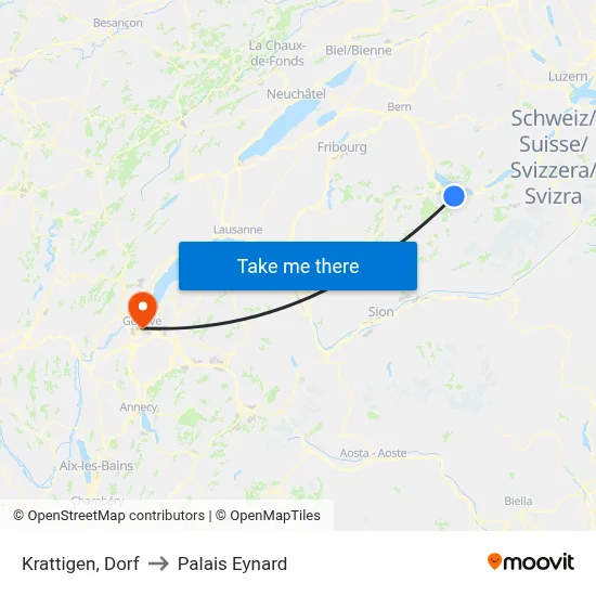 Krattigen, Dorf to Palais Eynard map