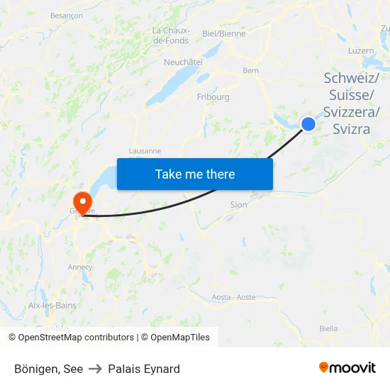 Bönigen, See to Palais Eynard map