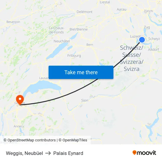 Weggis, Neubüel to Palais Eynard map