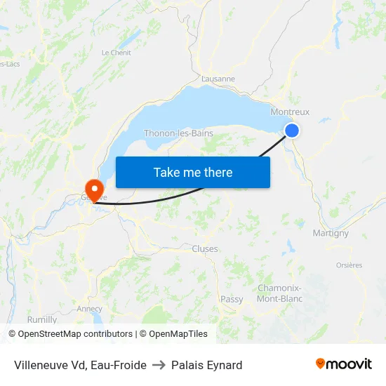 Villeneuve Vd, Eau-Froide to Palais Eynard map