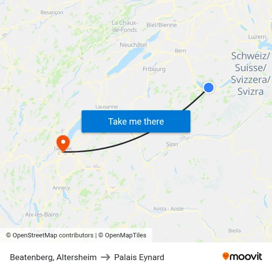 Beatenberg, Altersheim to Palais Eynard map