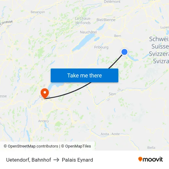 Uetendorf, Bahnhof to Palais Eynard map
