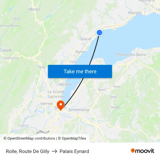 Rolle, Route De Gilly to Palais Eynard map