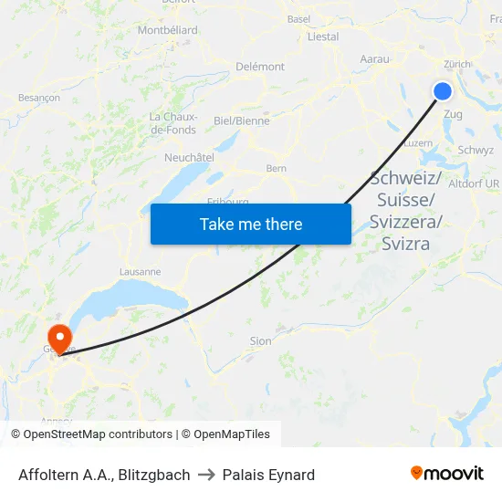 Affoltern A.A., Blitzgbach to Palais Eynard map