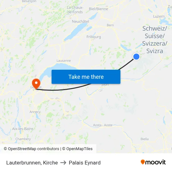 Lauterbrunnen, Kirche to Palais Eynard map