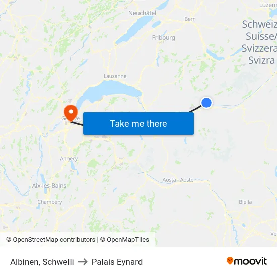 Albinen, Schwelli to Palais Eynard map