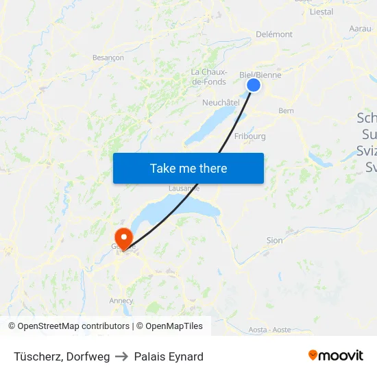 Tüscherz, Dorfweg to Palais Eynard map