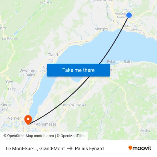Le Mont-Sur-L., Grand-Mont to Palais Eynard map