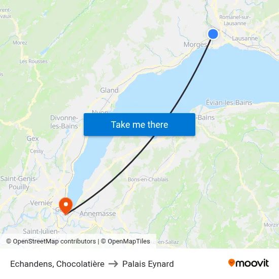 Echandens, Chocolatière to Palais Eynard map