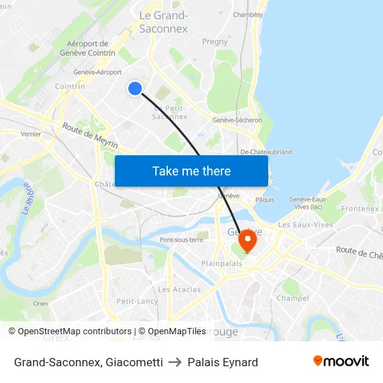 Grand-Saconnex, Giacometti to Palais Eynard map