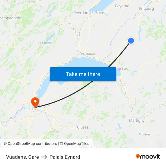 Vuadens, Gare to Palais Eynard map