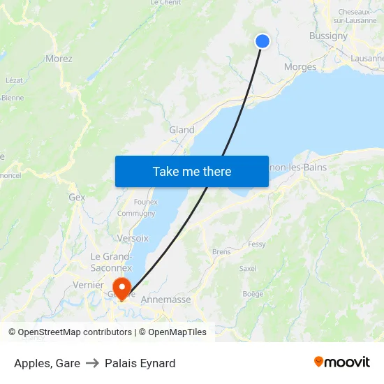 Apples, Gare to Palais Eynard map