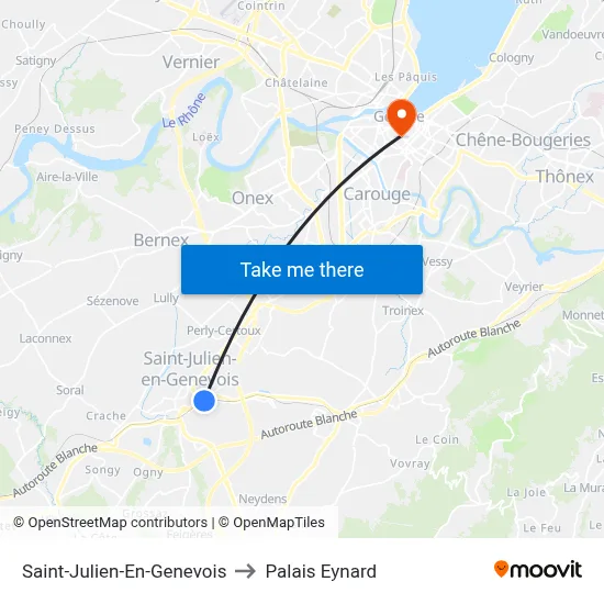 Saint-Julien-En-Genevois to Palais Eynard map