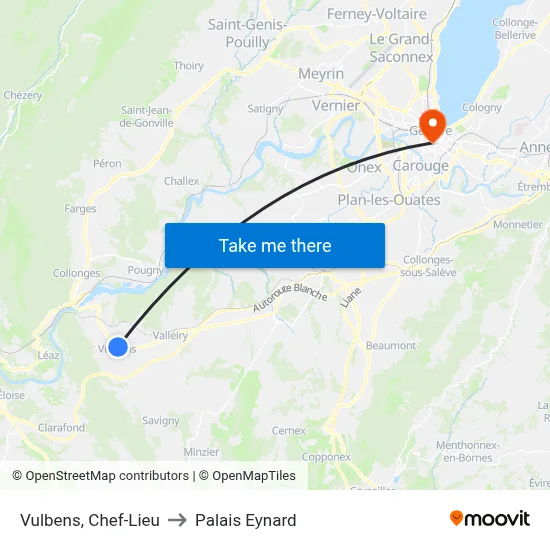 Vulbens, Chef-Lieu to Palais Eynard map