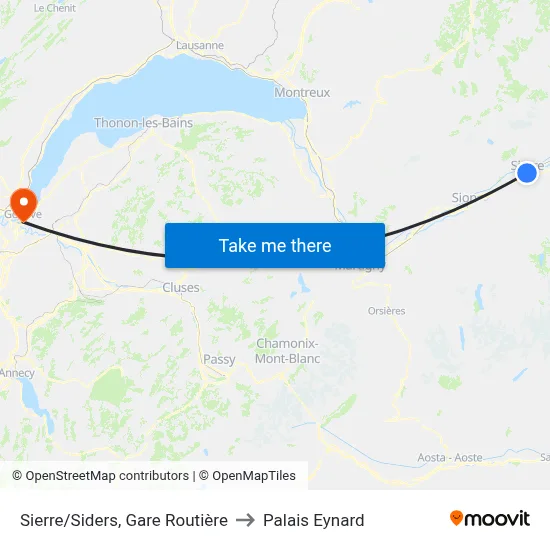 Sierre/Siders, Gare Routière to Palais Eynard map