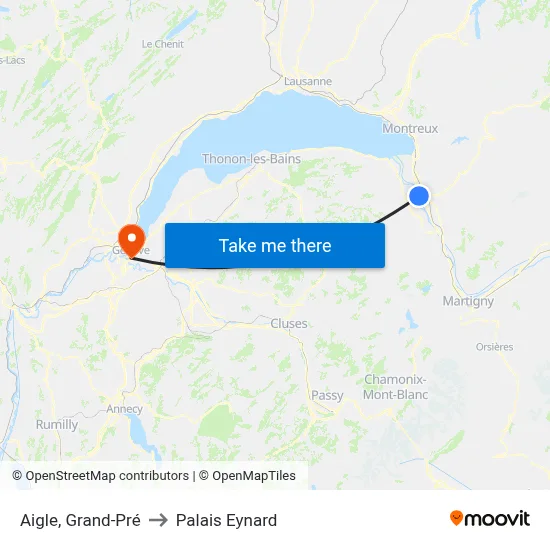 Aigle, Grand-Pré to Palais Eynard map