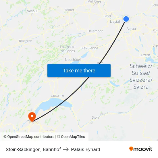 Stein-Säckingen, Bahnhof to Palais Eynard map