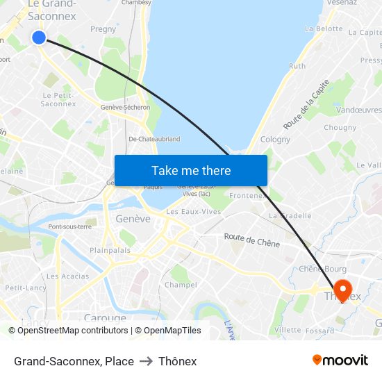 Grand-Saconnex, Place to Thônex map