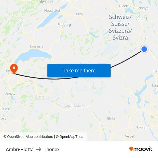 Ambrì-Piotta to Thônex map