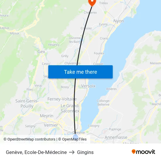 Genève, Ecole-De-Médecine to Gingins map
