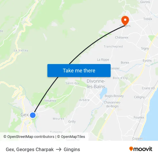 Gex, Georges Charpak to Gingins map