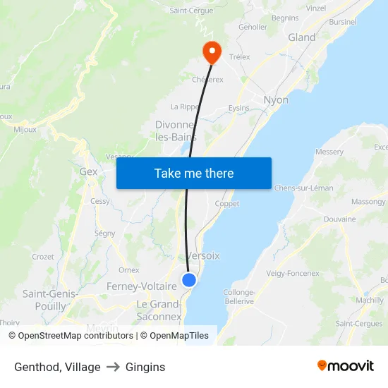 Genthod, Village to Gingins map