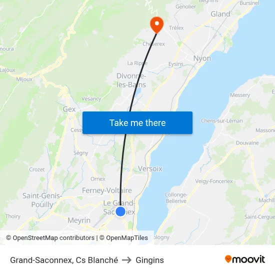 Grand-Saconnex, Cs Blanché to Gingins map