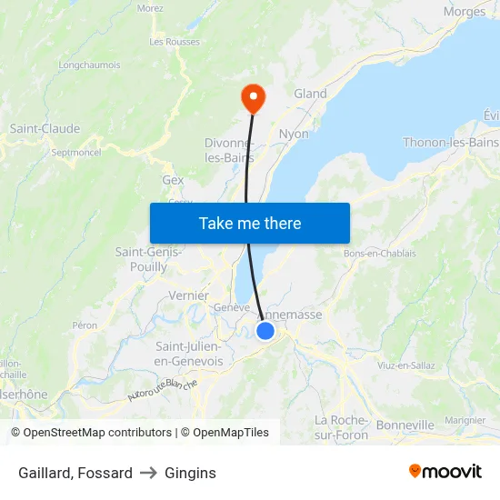 Gaillard, Fossard to Gingins map