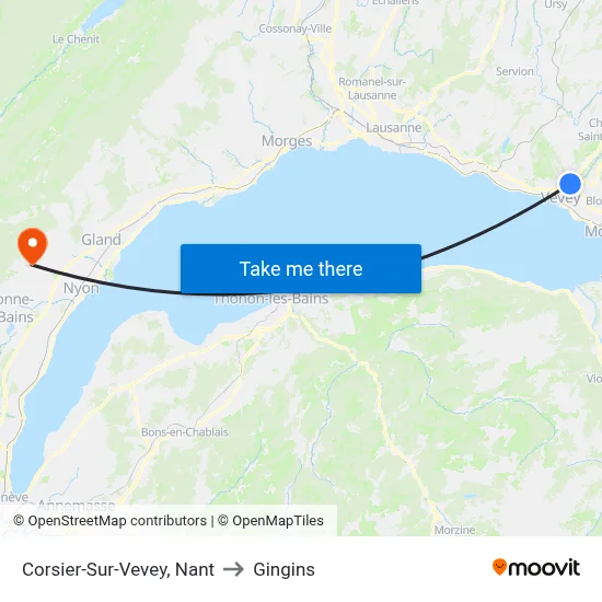Corsier-Sur-Vevey, Nant to Gingins map
