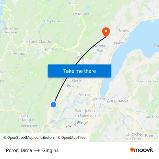 Péron, Dima to Gingins map