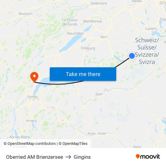 Oberried AM Brienzersee to Gingins map