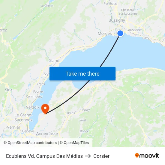 Ecublens Vd, Campus Des Médias to Corsier map