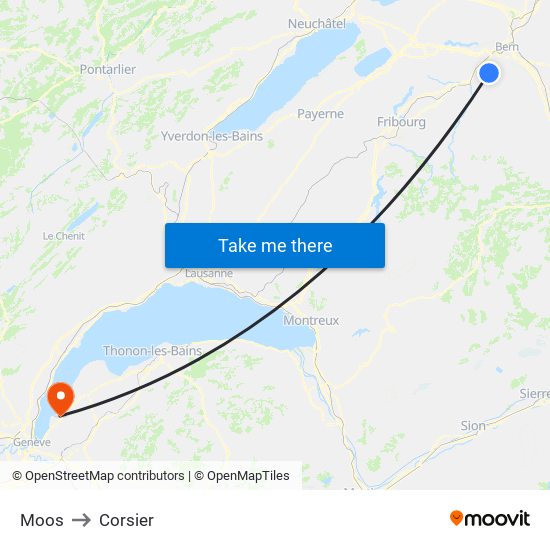 Moos to Corsier map