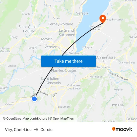 Viry, Chef-Lieu to Corsier map