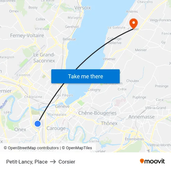 Petit-Lancy, Place to Corsier map