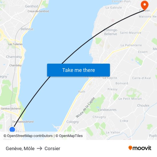 Genève, Môle to Corsier map